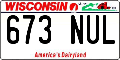 WI license plate 673NUL