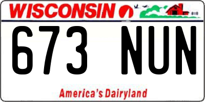 WI license plate 673NUN