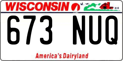 WI license plate 673NUQ