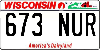 WI license plate 673NUR