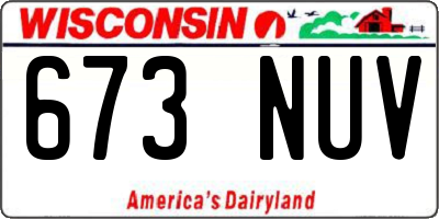 WI license plate 673NUV