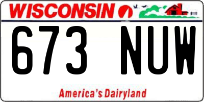 WI license plate 673NUW