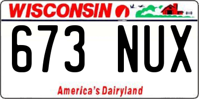 WI license plate 673NUX