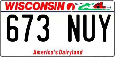 WI license plate 673NUY