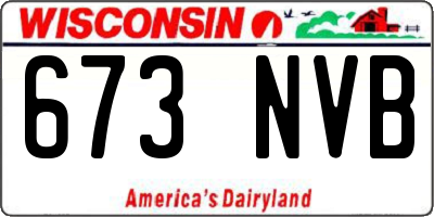 WI license plate 673NVB