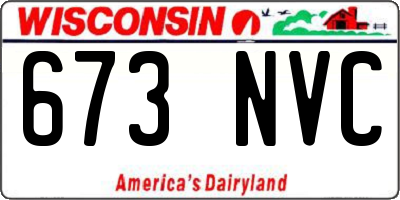 WI license plate 673NVC