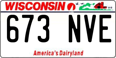 WI license plate 673NVE