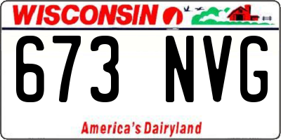 WI license plate 673NVG