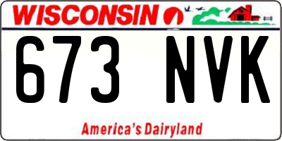 WI license plate 673NVK