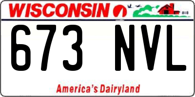 WI license plate 673NVL