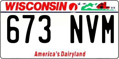 WI license plate 673NVM