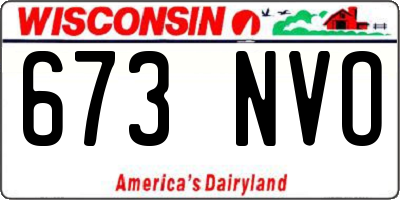 WI license plate 673NVO