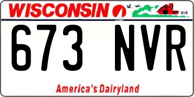 WI license plate 673NVR