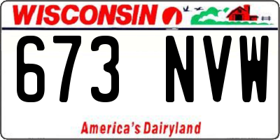 WI license plate 673NVW