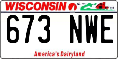 WI license plate 673NWE