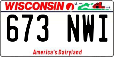 WI license plate 673NWI