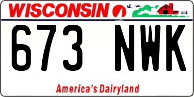 WI license plate 673NWK