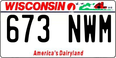 WI license plate 673NWM