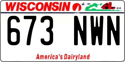 WI license plate 673NWN