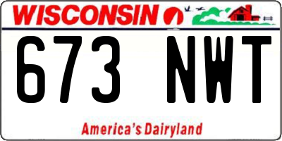WI license plate 673NWT