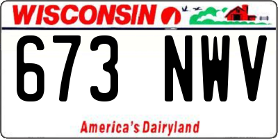 WI license plate 673NWV