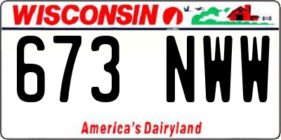 WI license plate 673NWW