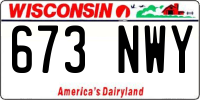 WI license plate 673NWY