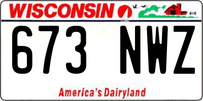 WI license plate 673NWZ