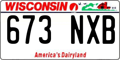 WI license plate 673NXB