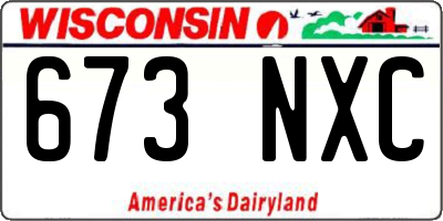 WI license plate 673NXC