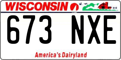 WI license plate 673NXE