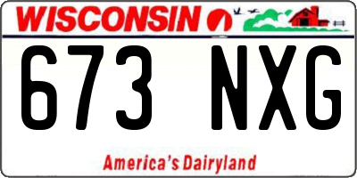 WI license plate 673NXG