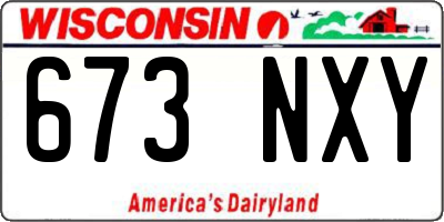 WI license plate 673NXY