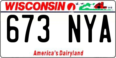 WI license plate 673NYA