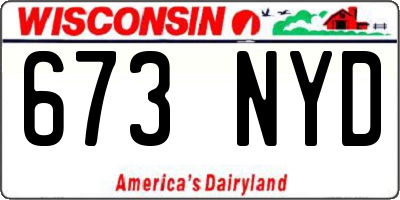 WI license plate 673NYD