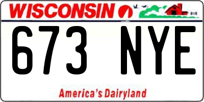 WI license plate 673NYE
