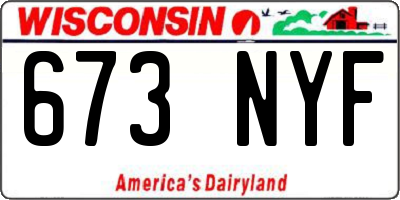 WI license plate 673NYF