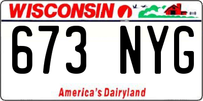 WI license plate 673NYG