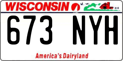 WI license plate 673NYH