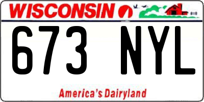 WI license plate 673NYL