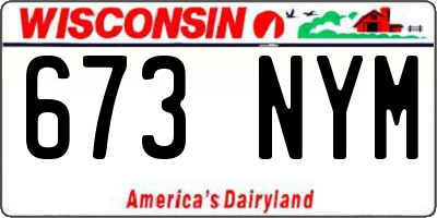 WI license plate 673NYM