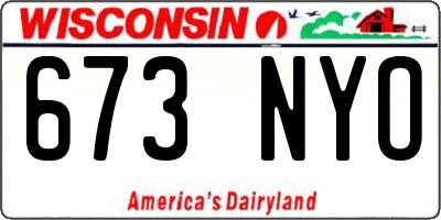 WI license plate 673NYO