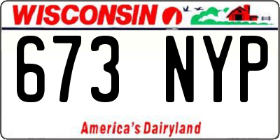 WI license plate 673NYP