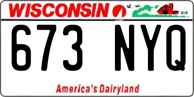 WI license plate 673NYQ