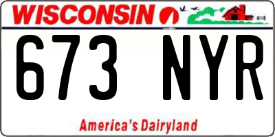 WI license plate 673NYR