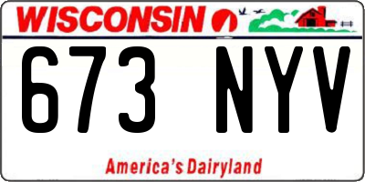 WI license plate 673NYV