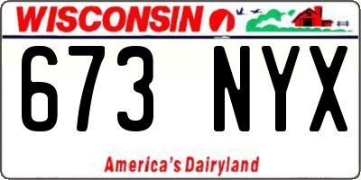 WI license plate 673NYX