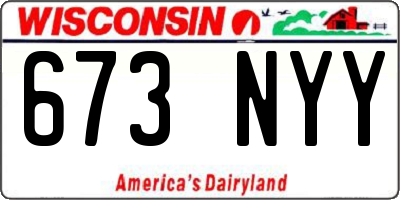 WI license plate 673NYY