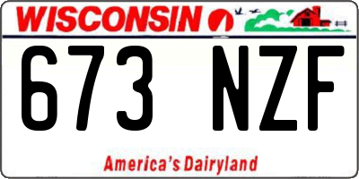 WI license plate 673NZF