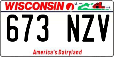 WI license plate 673NZV